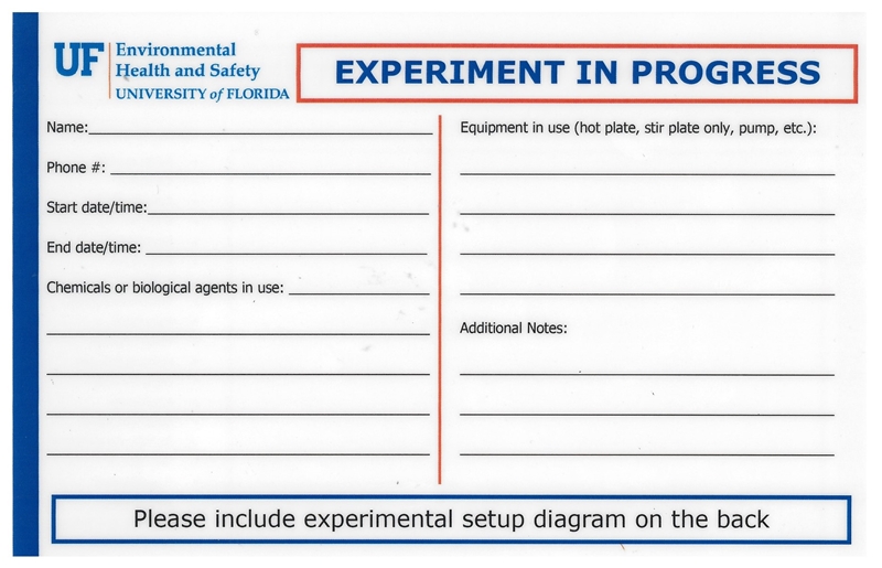 Experiment in Progress Reusable Card